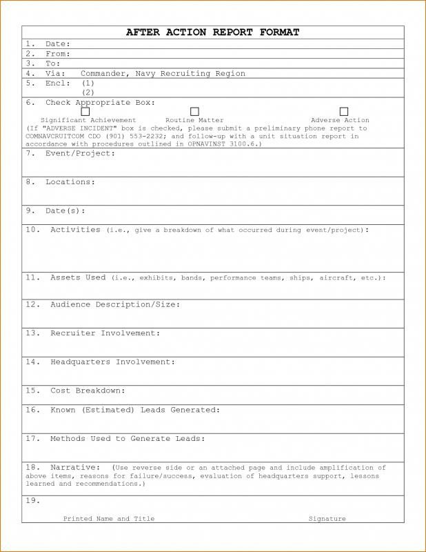 After Action Report Template after Action Report Template