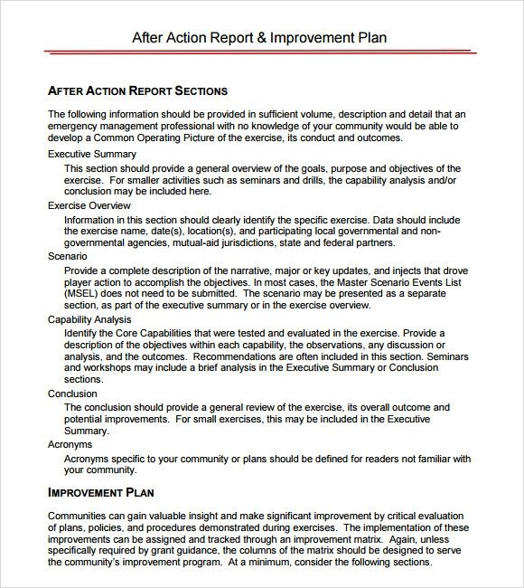 After Action Report Template Sample after Action Report 11 Documents In Pdf Google