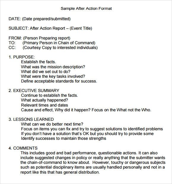 After Action Report Template Sample after Action Report 11 Documents In Pdf Google