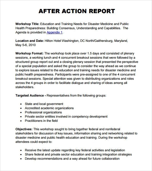 After Action Report Template Sample after Action Report 8 Documents In Pdf Word Docs