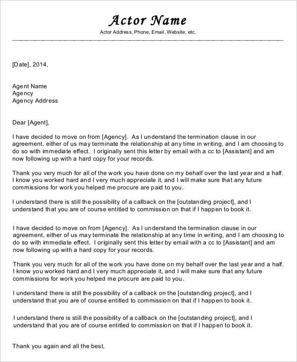 Agent Termination Letter Sample 41 Sample Termination Letter Templates Word Pdf Ai
