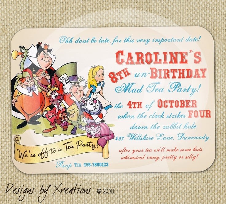Alice In Wonderland Invitations Templates Alice In Wonderland Invitation Template Free