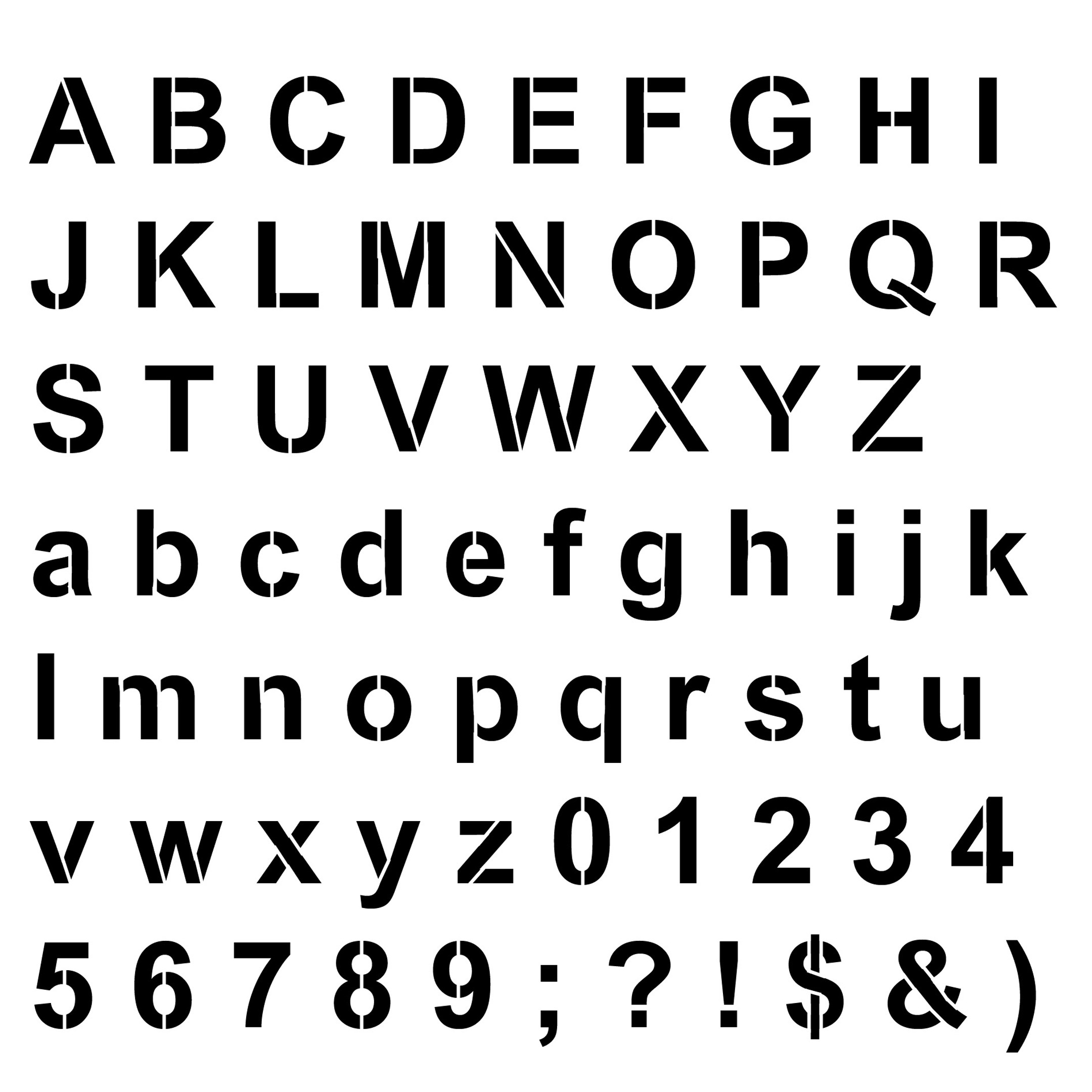 Alphabet Stencils for Painting Arial Stencil