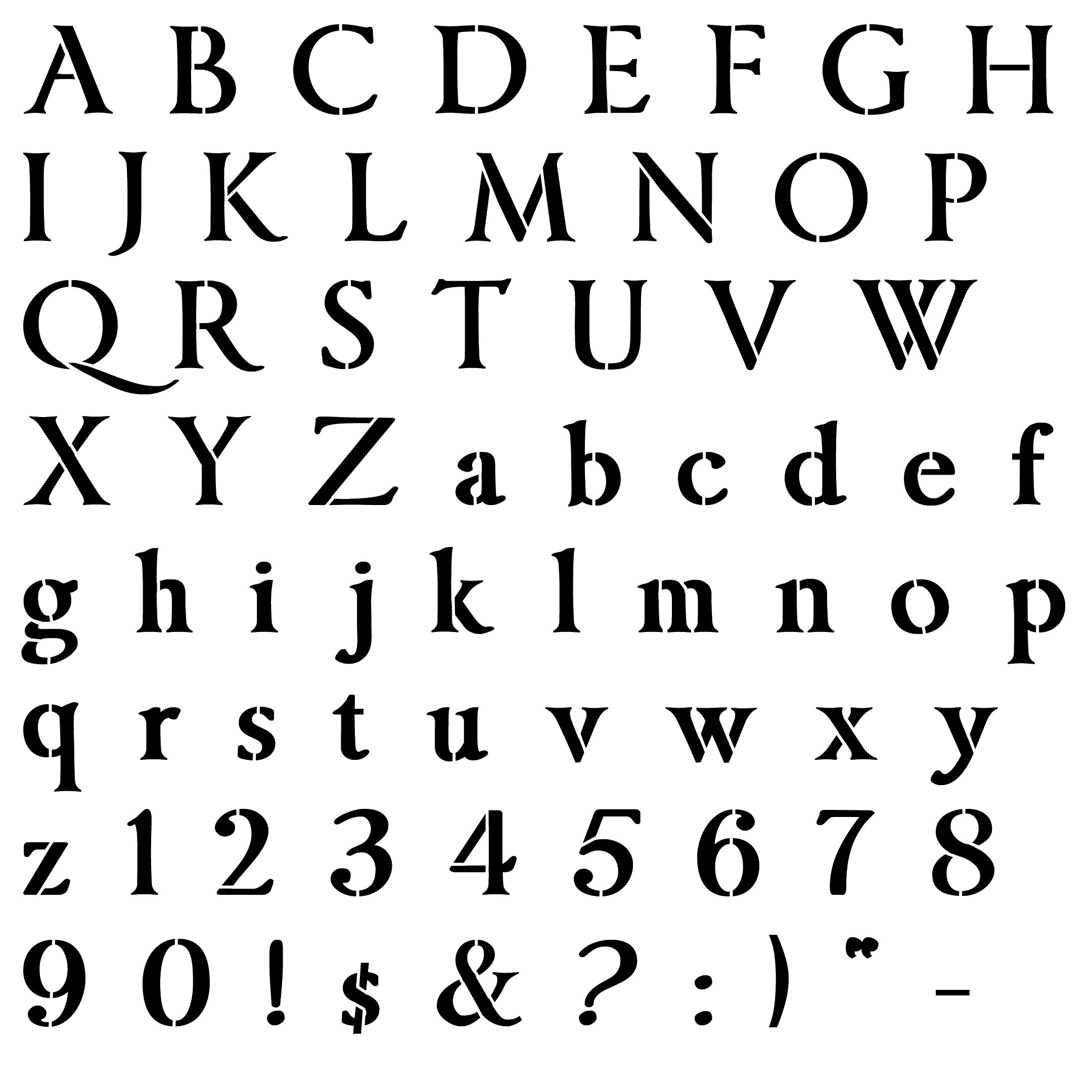 Alphabet Stencils for Painting Imperator Stencil