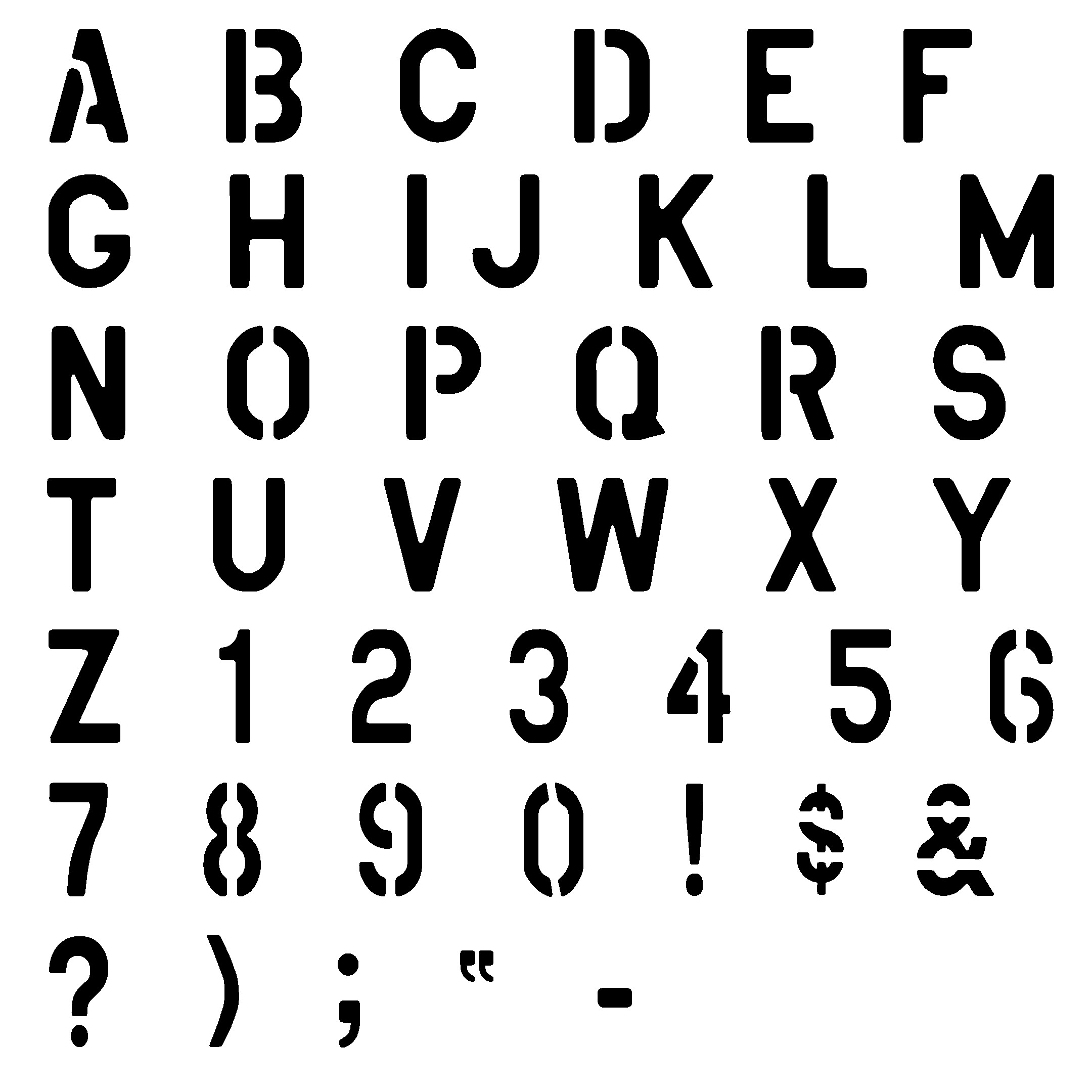 Alphabet Stencils for Painting Military Stencil