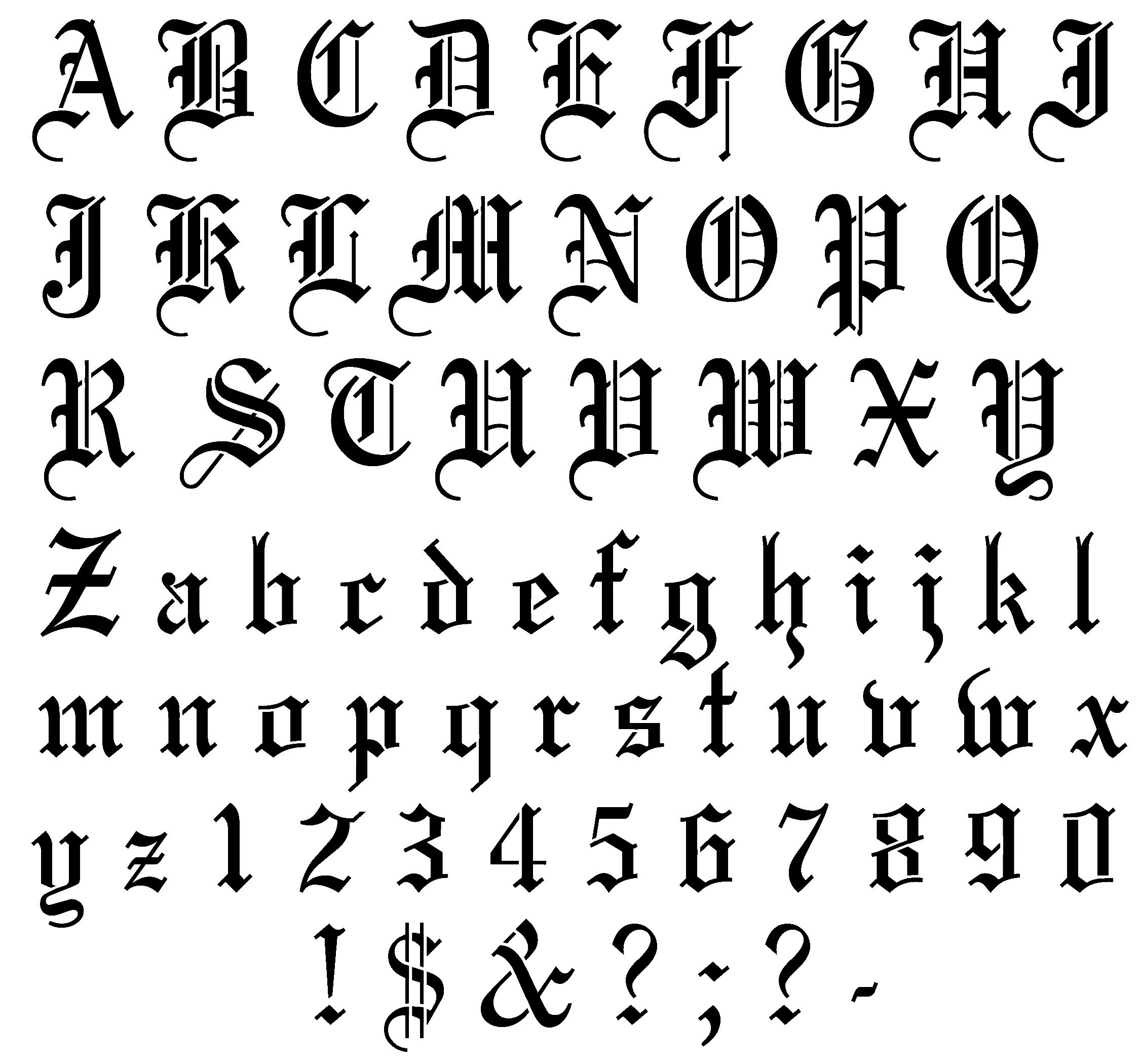 Alphabet Stencils for Painting Old English Stencil