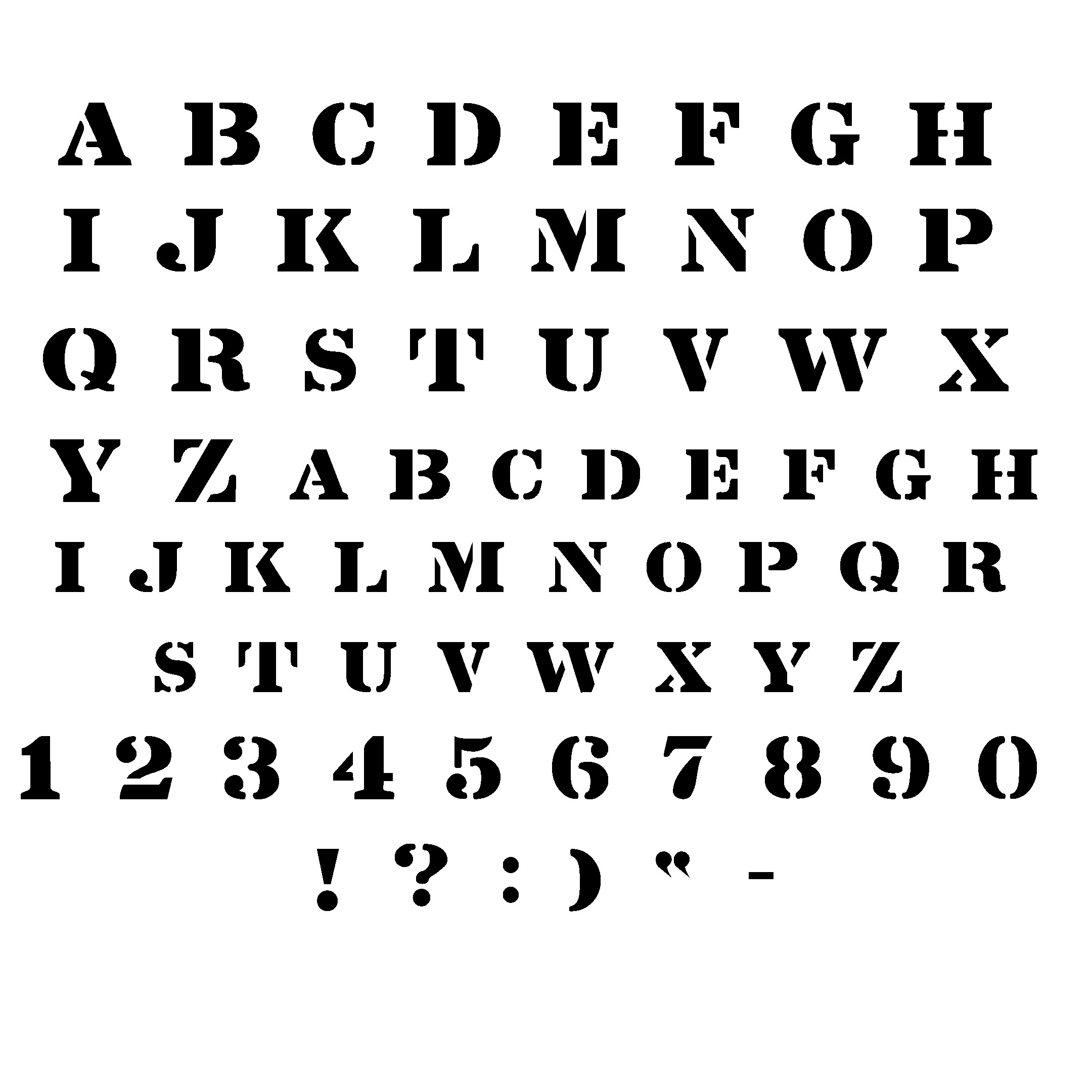 Alphabet Stencils for Painting Stencil Font Stencil