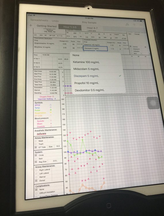 Anesthesia Record Template Excel the Oliver Frey Anesthetic Record