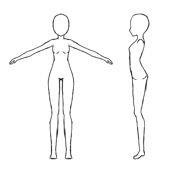 Anime Girl Base Template Base Female Body Reference Sheet by Jugapugz On Deviantart