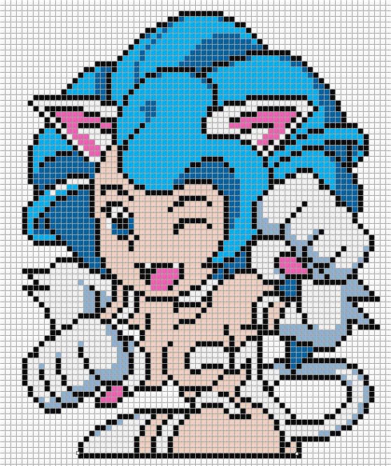 Anime Pixel Art Grid All Hitomi Tanaka S Minecraft Pixel Art Templates