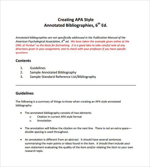 Annotated Bibliography Template Apa 7 Annotated Bibliography Templates – Free Word &amp; Pdf