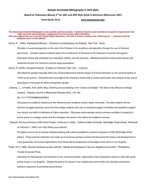 Annotated Bibliography Template Apa Annotated Bibliography Example