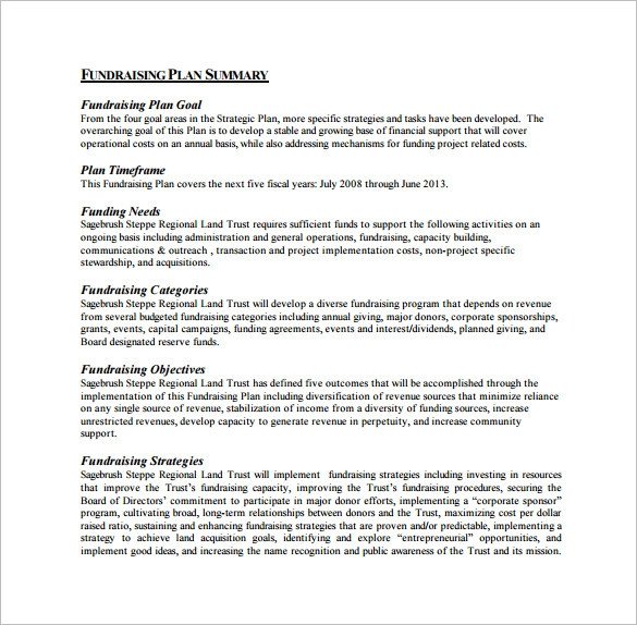 Annual Fundraising Plan Template 17 Fundraising Plan Templates Free Sample Example