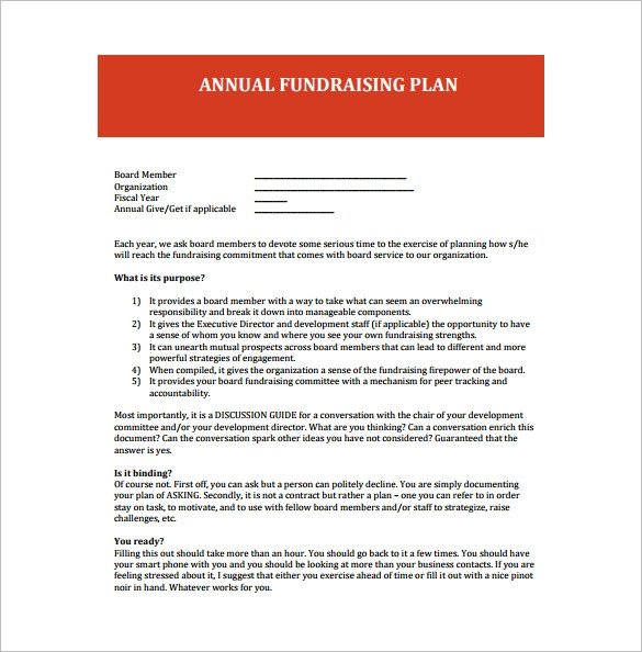 Annual Fundraising Plan Template 17 Fundraising Plan Templates Free Sample Example