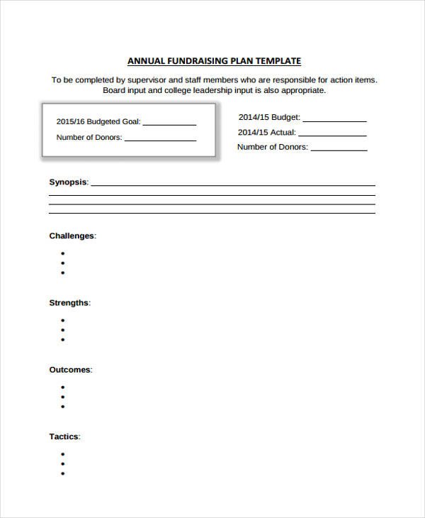 Annual Fundraising Plan Template 33 Plan Templates In Pdf