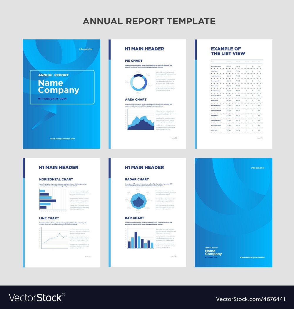 Annual Report Design Templates Modern Annual Report Template with Cover Design Vector Image