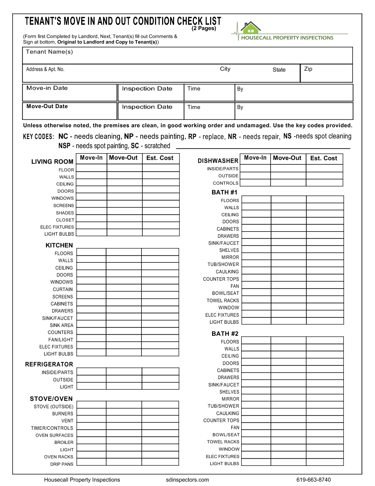 Apartment Maintenance Checklist Template Apartment Maintenance Checklist Template