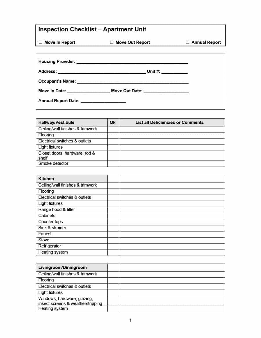 Apartment Maintenance Checklist Template First New Apartment Checklist 40 Essential Templates