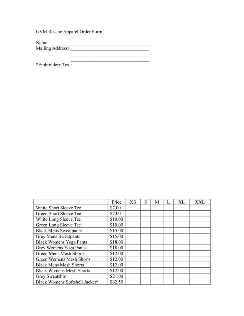 Apparel order form Template 10 Fundraiser order form Templates Docs Word