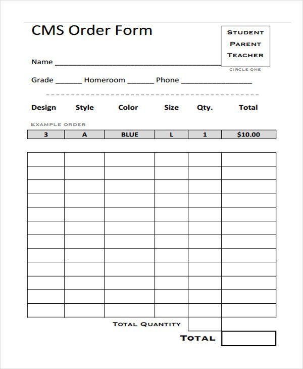 Apparel order form Template 9 Clothing order forms Free Samples Examples format