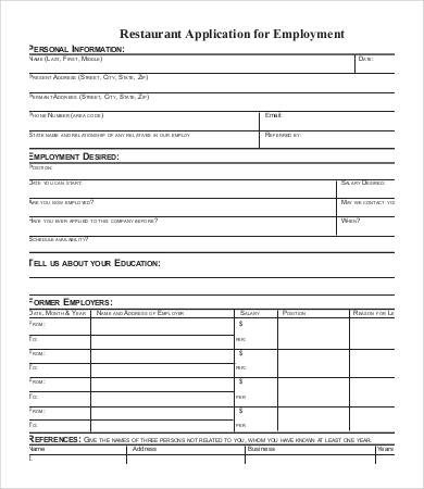 Application for Employment Templates Job Application form Template 8 Free Pdf Documents