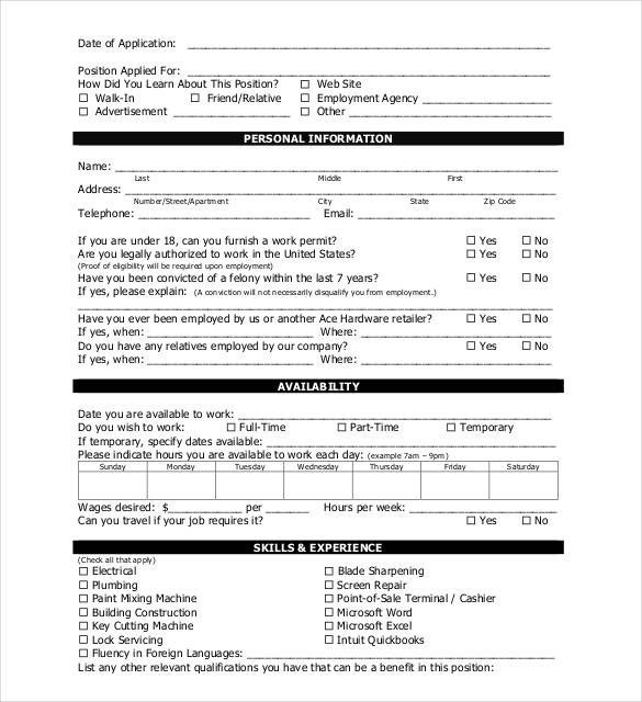 Applications for Employment Templates 21 Employment Application Templates Pdf Doc