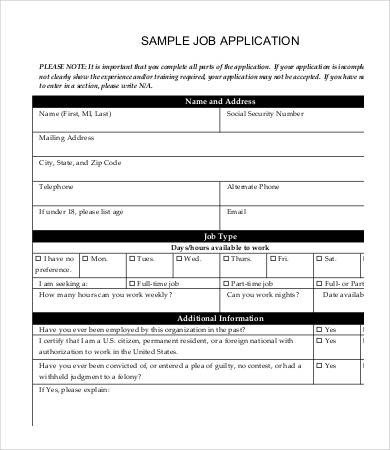 Applications for Employment Templates Printable Job Application Template 10 Free Word Pdf