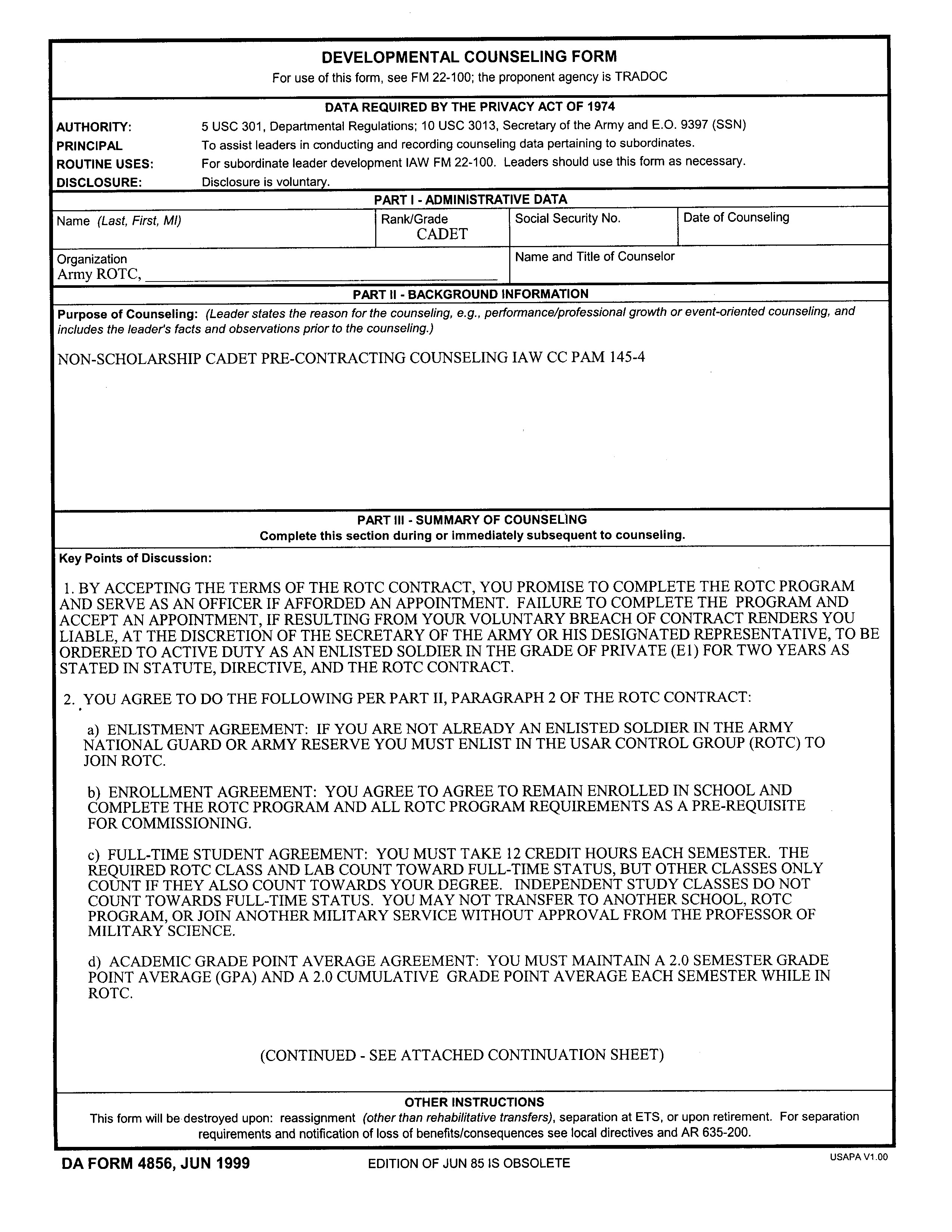 Army Initial Counseling form Army Ficer Counseling form