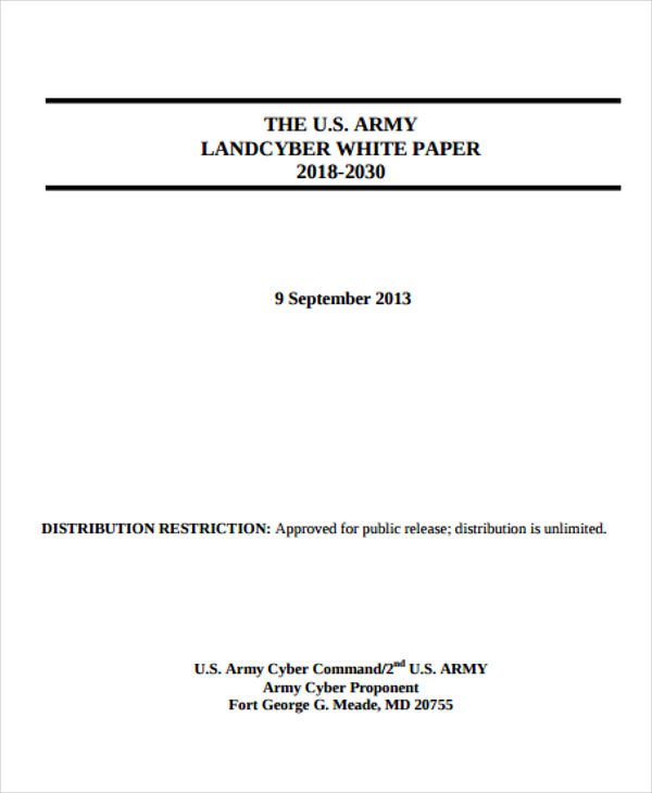 Army White Paper format 36 White Paper Examples