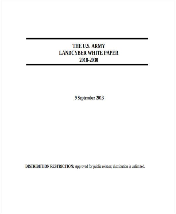 Army White Paper format 38 Sample White Paper Templates