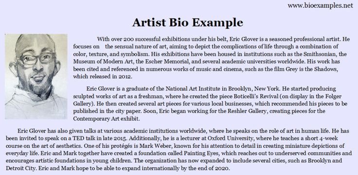 Artist Bio Template Word Artist Bio Example Bio Examples