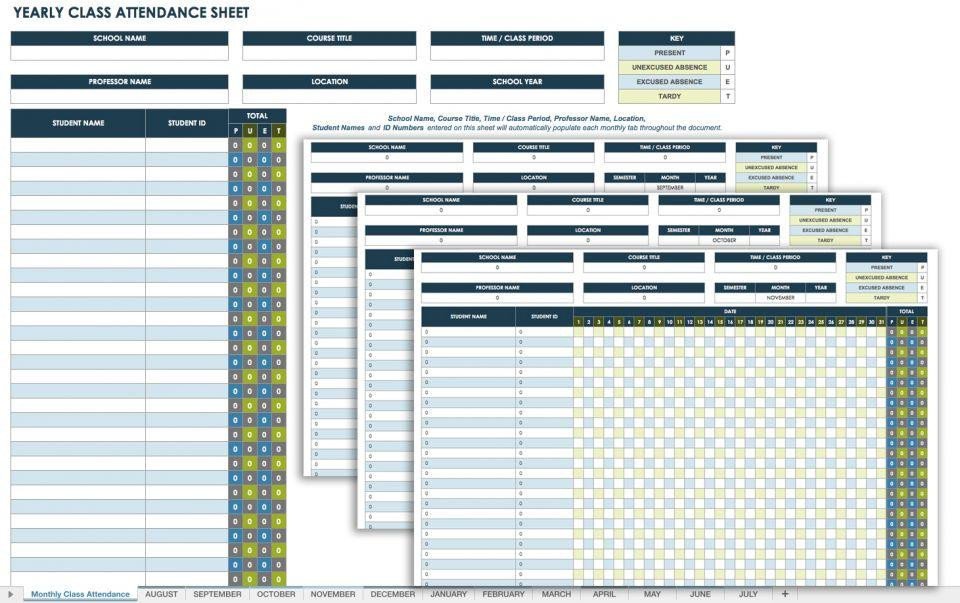 Attendance Sheet Template Excel 25 Printable attendance Sheet Templates [excel Word