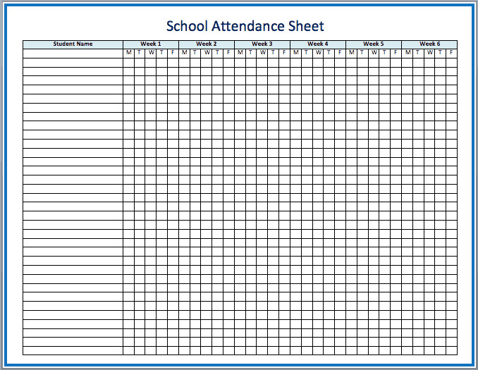 Attendance Sheet Template Excel 3 attendance Excel Templates Excel Xlts
