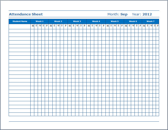 Attendance Sheet Template Excel 3 attendance Excel Templates Word Excel formats