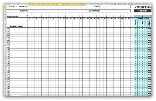 Attendance Sheet Template Excel 46 Best attendance Sheet Template Examples for Classroom