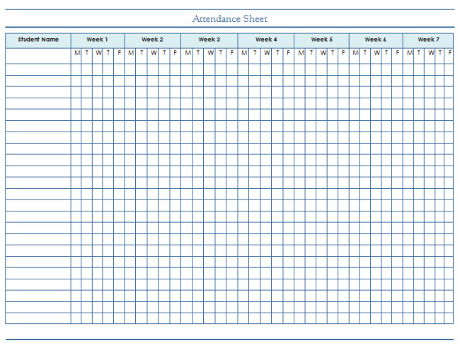 Attendance Sheet Template Excel 46 Best attendance Sheet Template Examples for Classroom