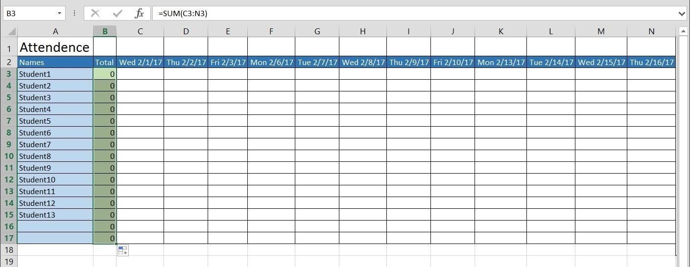 Attendance Sheet Template Excel How to Create A Basic attendance Sheet In Excel