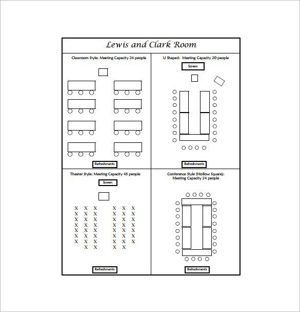 Auditorium Seating Chart Template Conference Table Seating Arrangements