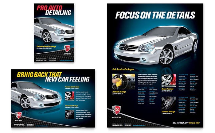 Auto Detailing Flyer Template Auto Detailing Flyer &amp; Ad Template Design