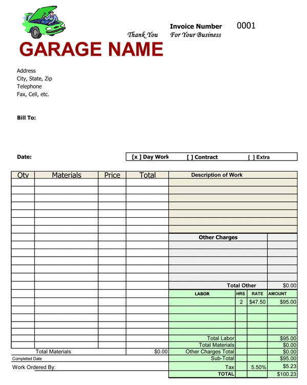 Auto Repair Invoice Templates Free Auto Repair Invoice Auto Repair Invoice Templates Free Auto Repair Invoice