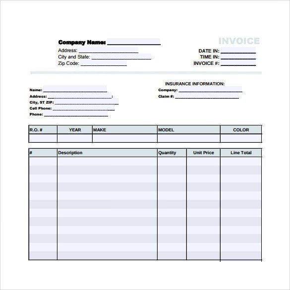 Auto Repair Invoice Templates Sample Auto Repair Invoice Template 14 Download Free