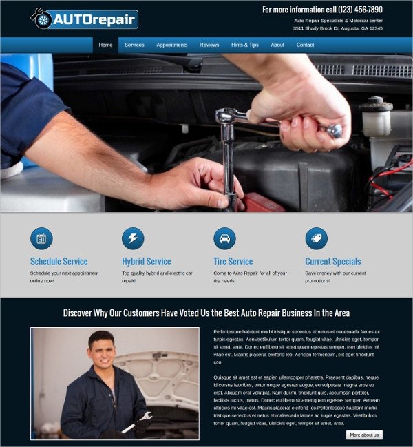 Auto Repair Website Template 25 Auto Repair Website themes &amp; Template