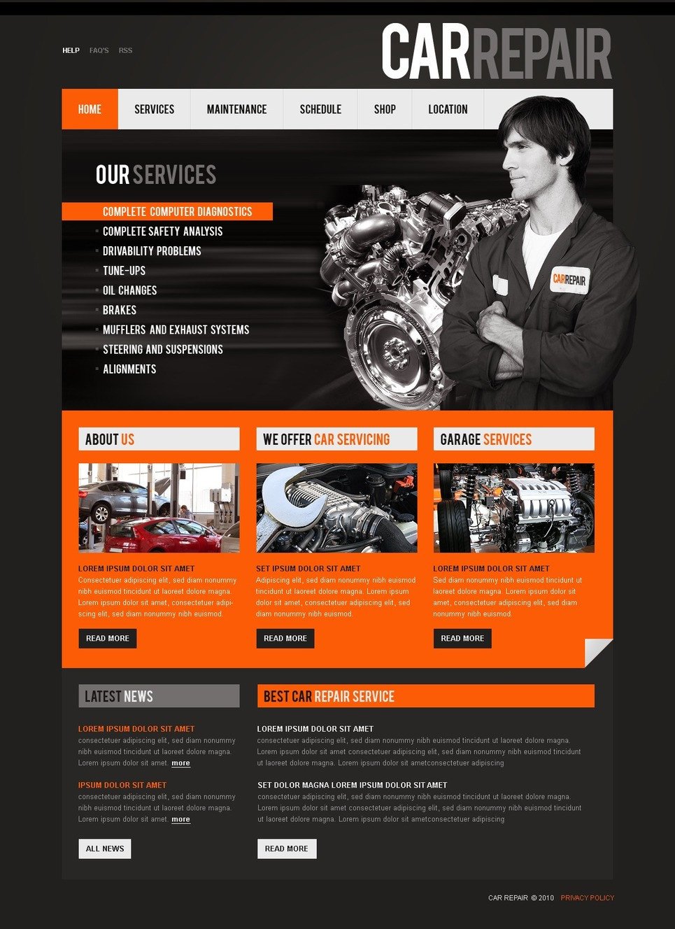 Auto Repair Website Template Car Repair Website Template Web Design Templates