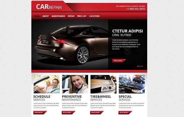 Auto Repair Website Template Car Repair Website Templates Take Your Auto Service Line