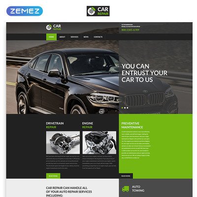 Auto Repair Website Template HTML &amp; Flash Templates