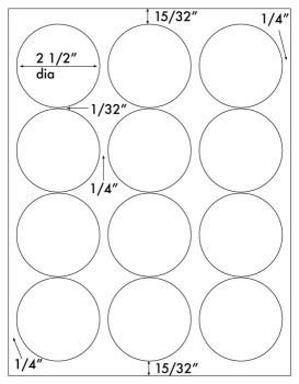 Avery 2 Round Label Template 1 200 White 2 1 2" Diameter Round Laser Only Glossy Labels
