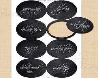 Avery 22814 Word Template Chalkboard Editable Oval Labels Fits Avery Template
