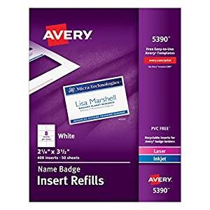 Avery Labels Name Badge Template Amazon Avery Name Badge Inserts 2 25 X 3 5 Inches