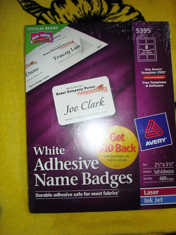 Avery Name Badges Template 5395 Avery Adhesive Name Badges Labels 5395