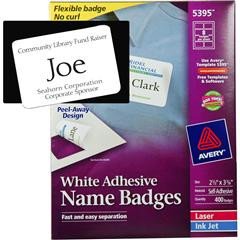 Avery Name Tag Template 5395 Avery 5395 White Adhesive Name Badges 2 1 3 X 3 3 8&quot;